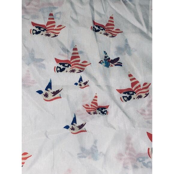 XL NAIZI Womens White w Patriotic Birds Doves Blouse Keyhole Front and Back EUC - Picture 5 of 12